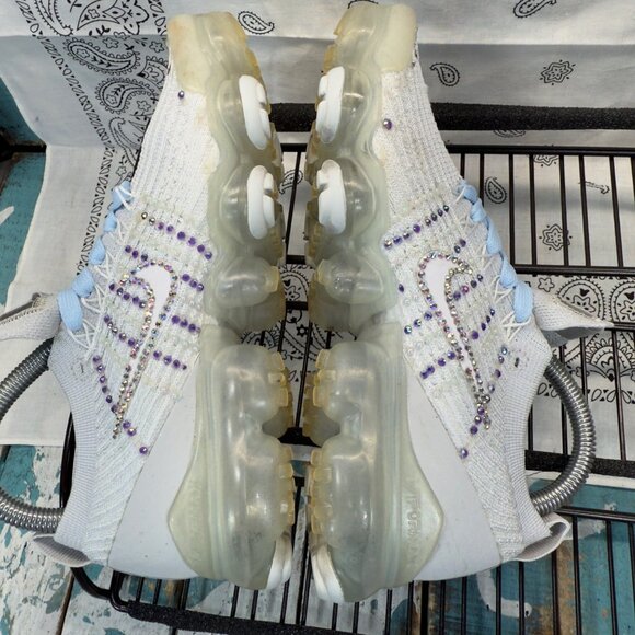 Nike Air VaporMax Flyknit 3 Grey Running Shoes Sneakers Women's Size 5.5 custom - Picture 5 of 10